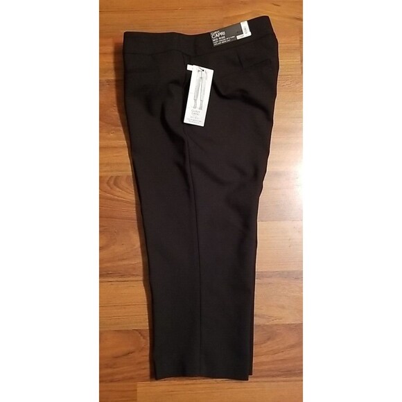 Apt 9 Brand New Curvy Capri Mid Rise Black Casual Pants Size 6P Retail $44    T4 - Picture 1 of 6